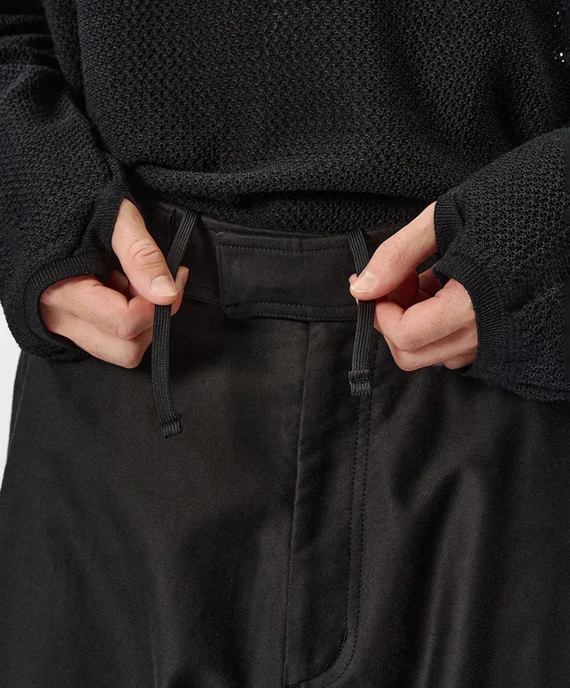 Cotton Silk Blend Helicoid Wide Pants