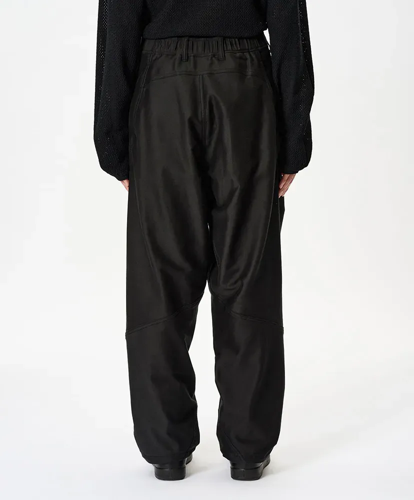 Cotton Silk Blend Helicoid Wide Pants