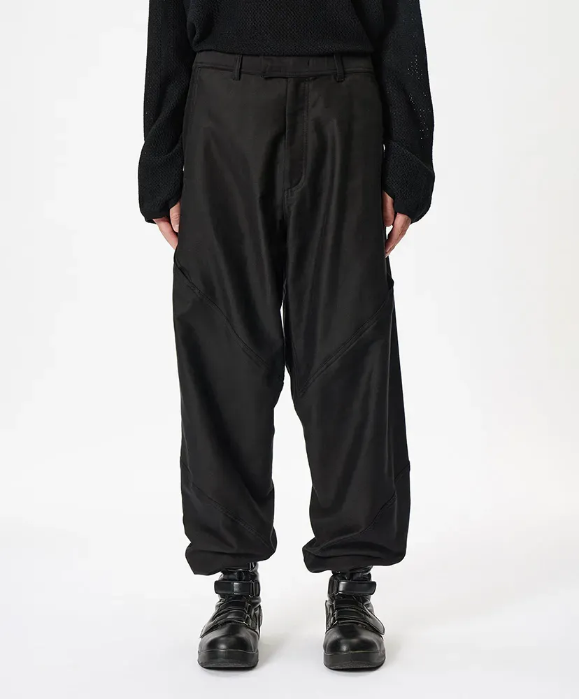 Cotton Silk Blend Helicoid Wide Pants