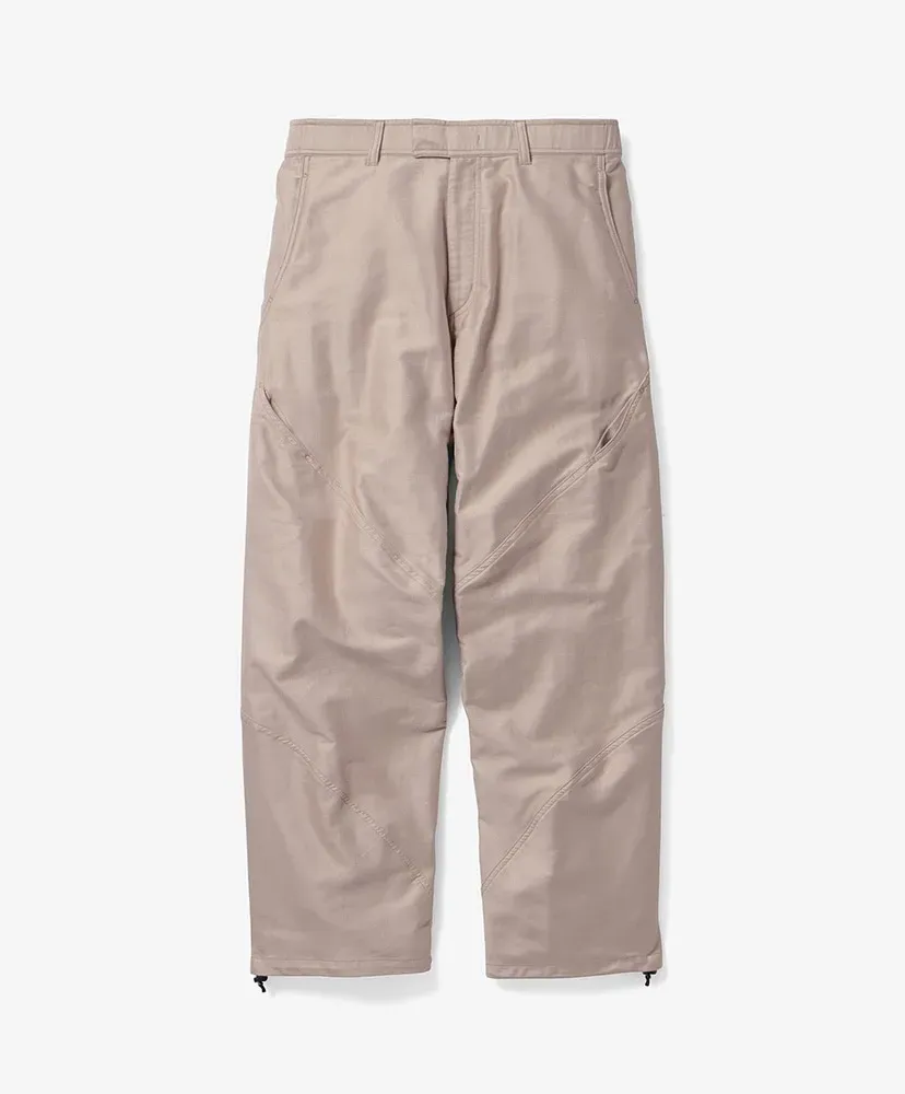 Cotton Silk Blend Helicoid Wide Pants