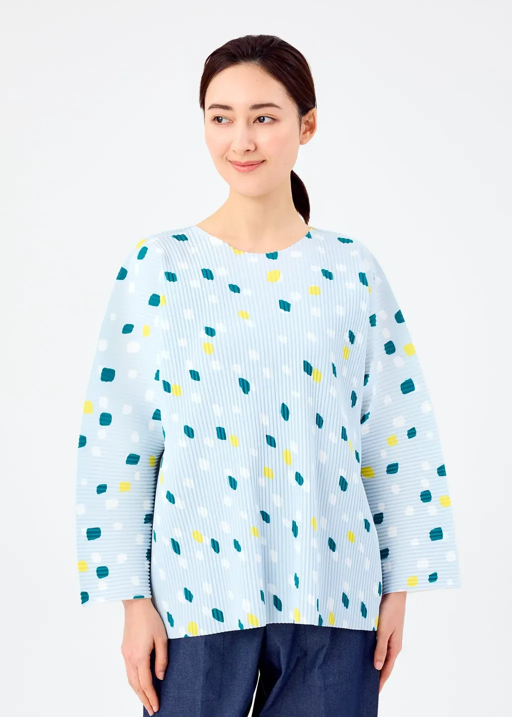 Time Dots Fine Knit Pleats T