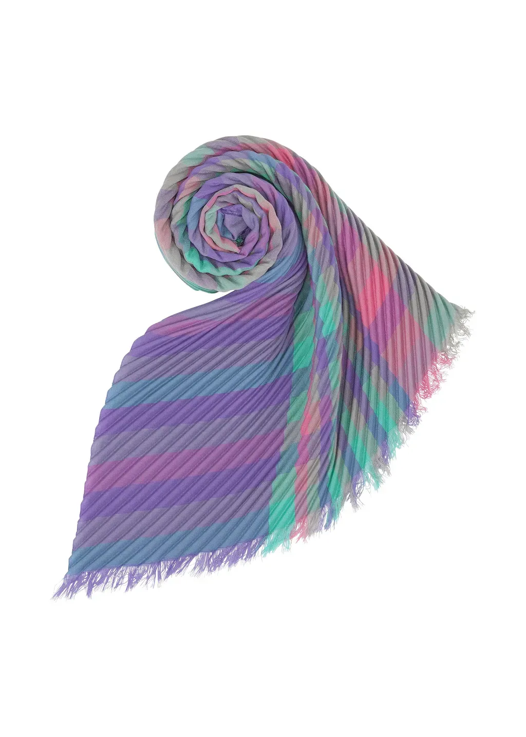 Check Pleats Stole