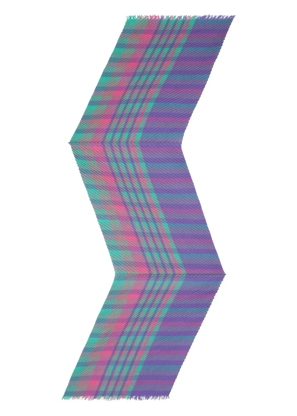 Check Pleats Stole