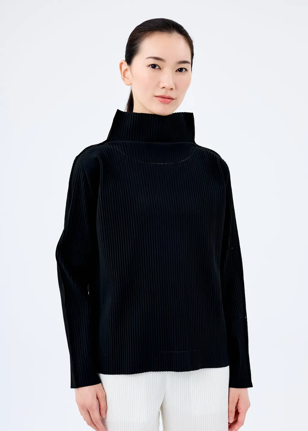 Fine Knit Pleats Black