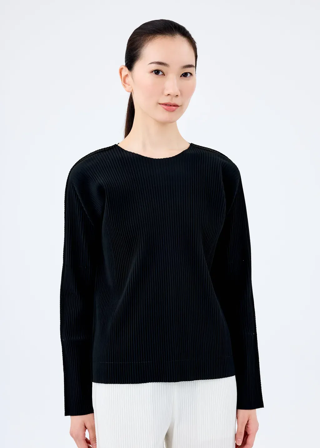 Fine Knit Pleats Black