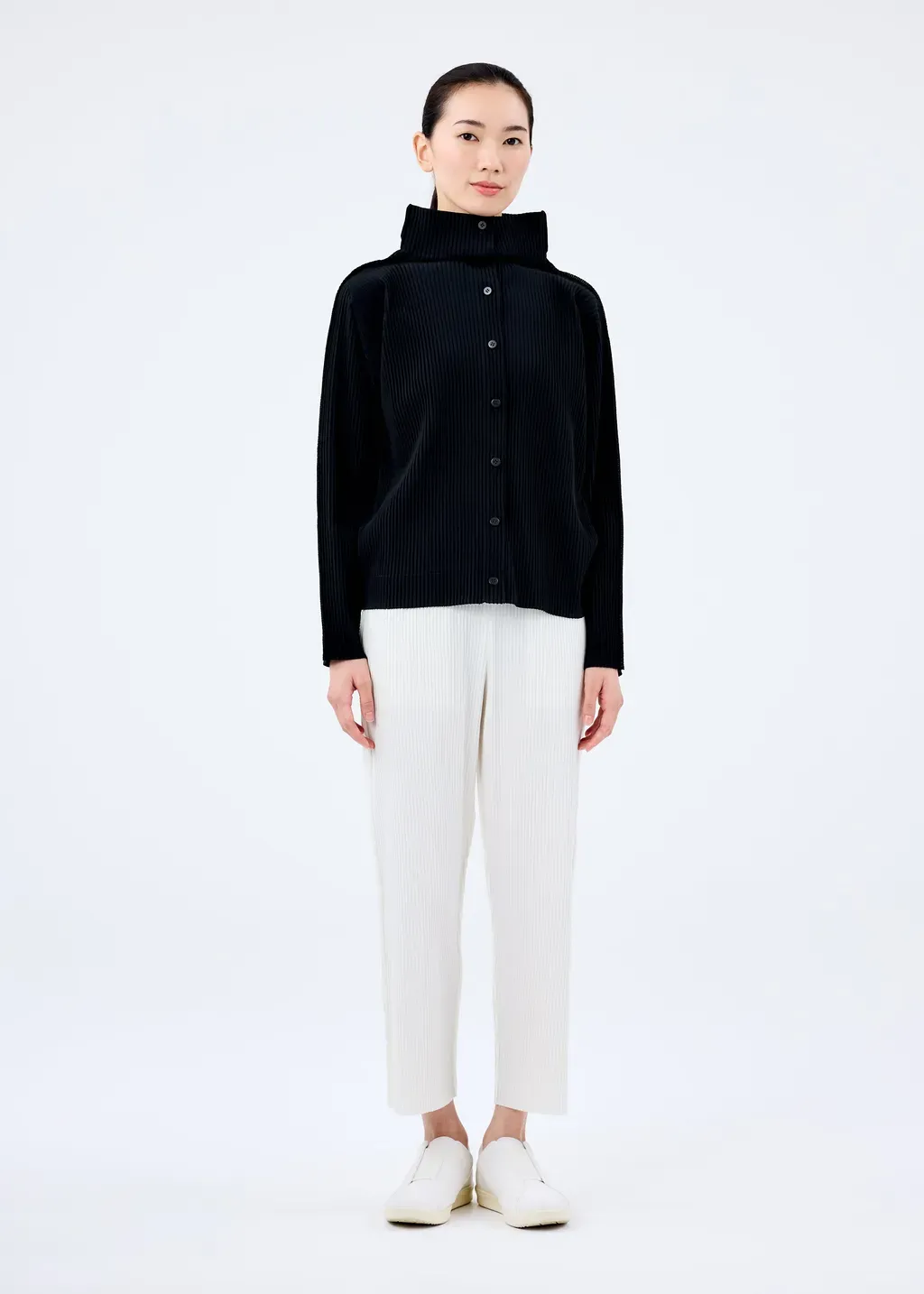 Fine Knit Pleats Black