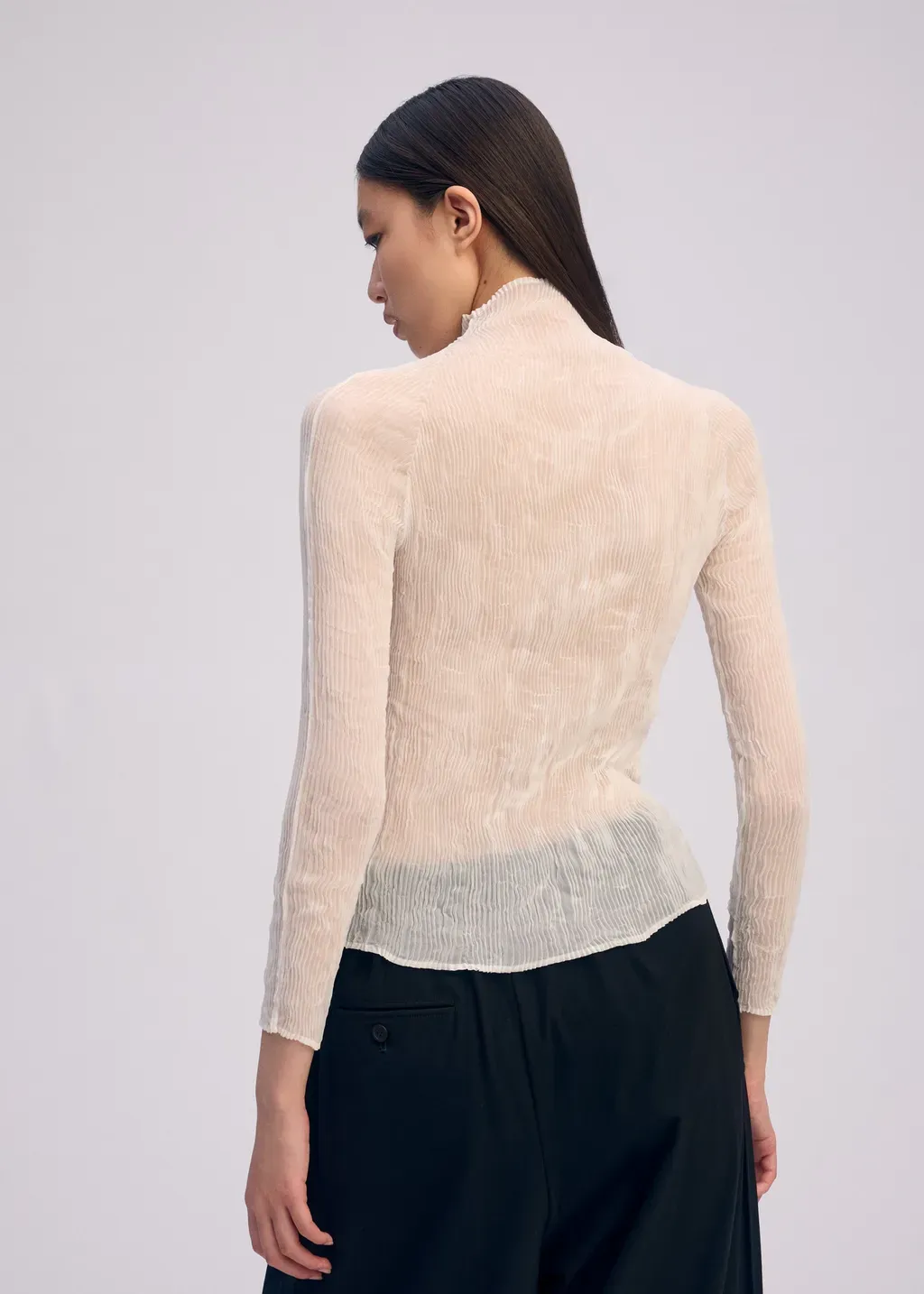 Chiffon Twist Bk/Wt-66