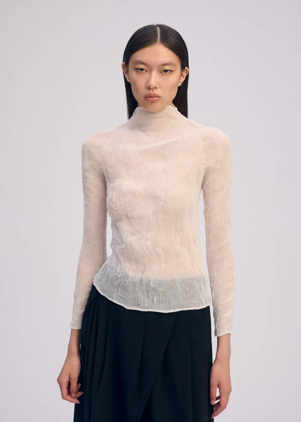 Chiffon Twist Bk/Wt-66