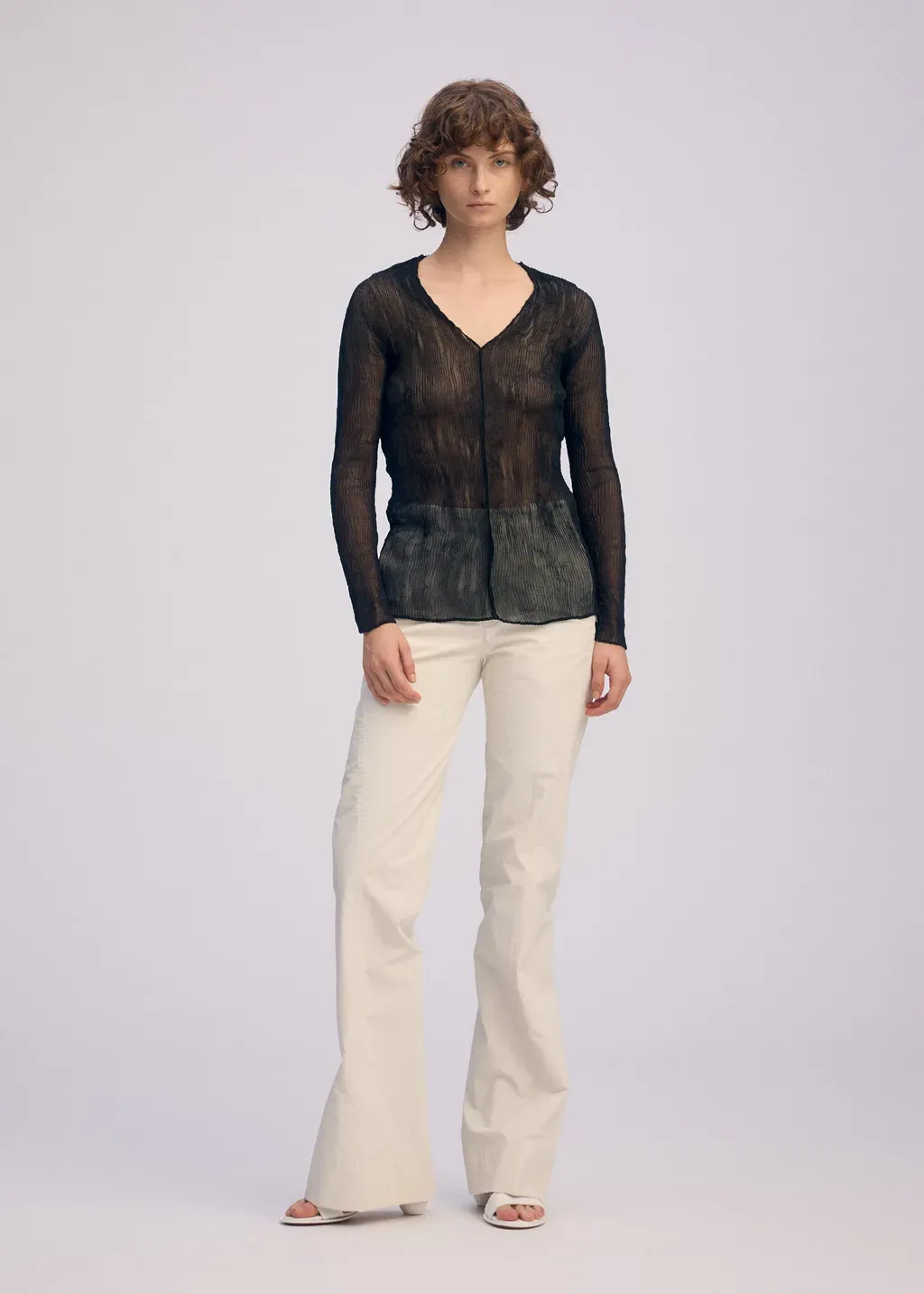 Chiffon Twist Bk/Wt-66