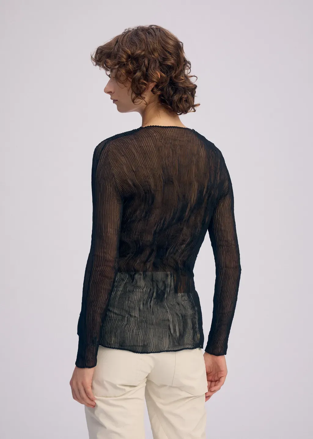 Chiffon Twist Bk/Wt-66