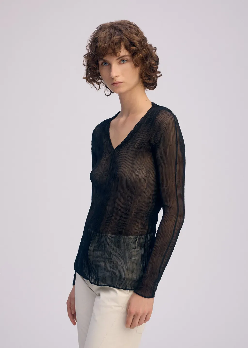 Chiffon Twist Bk/Wt-66