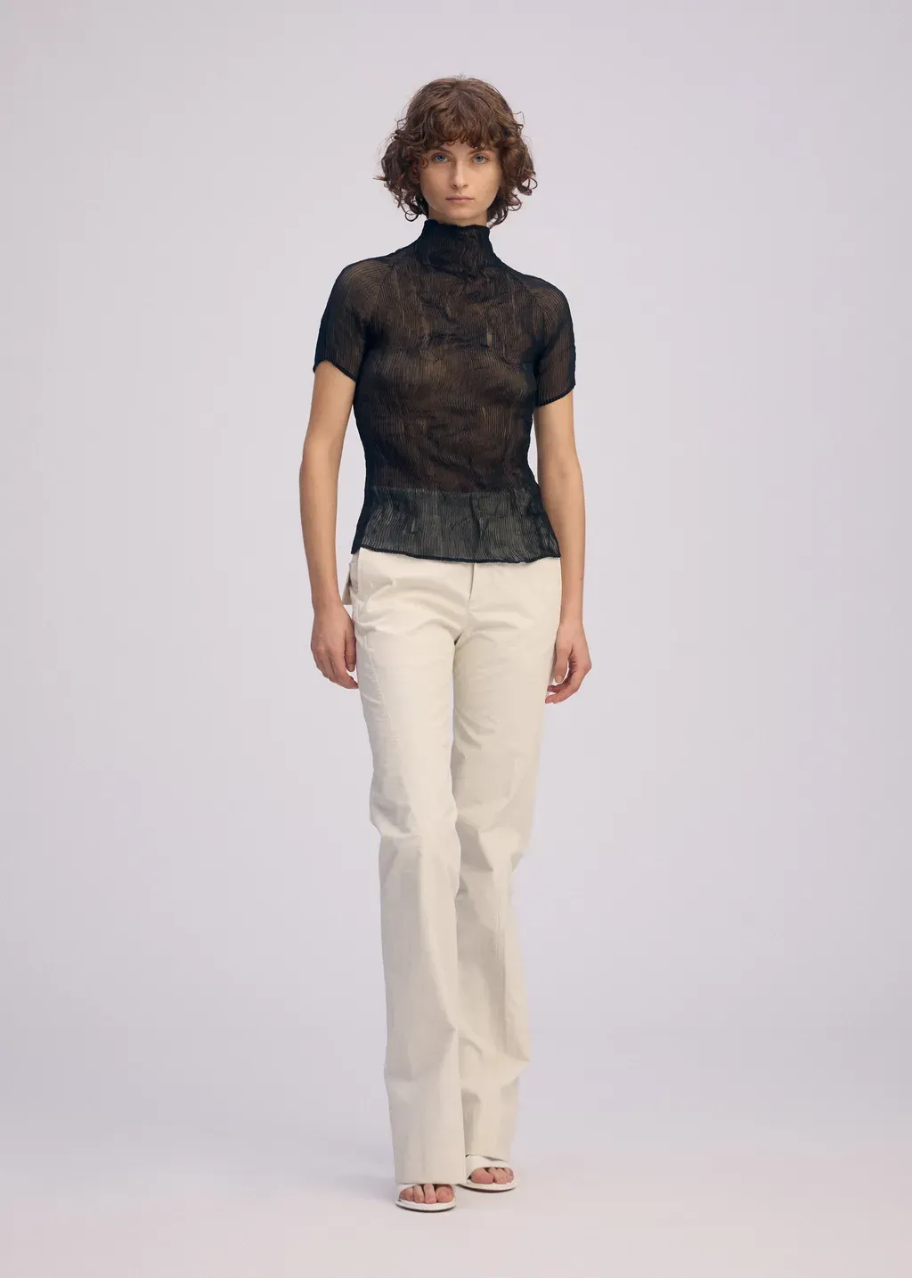 Chiffon Twist Bk/Wt-66