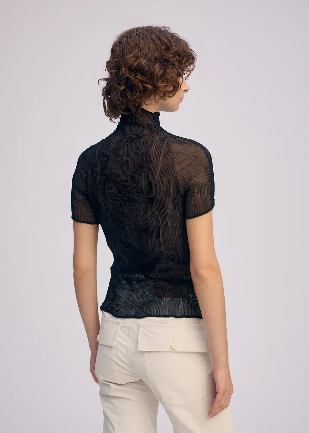Chiffon Twist Bk/Wt-66