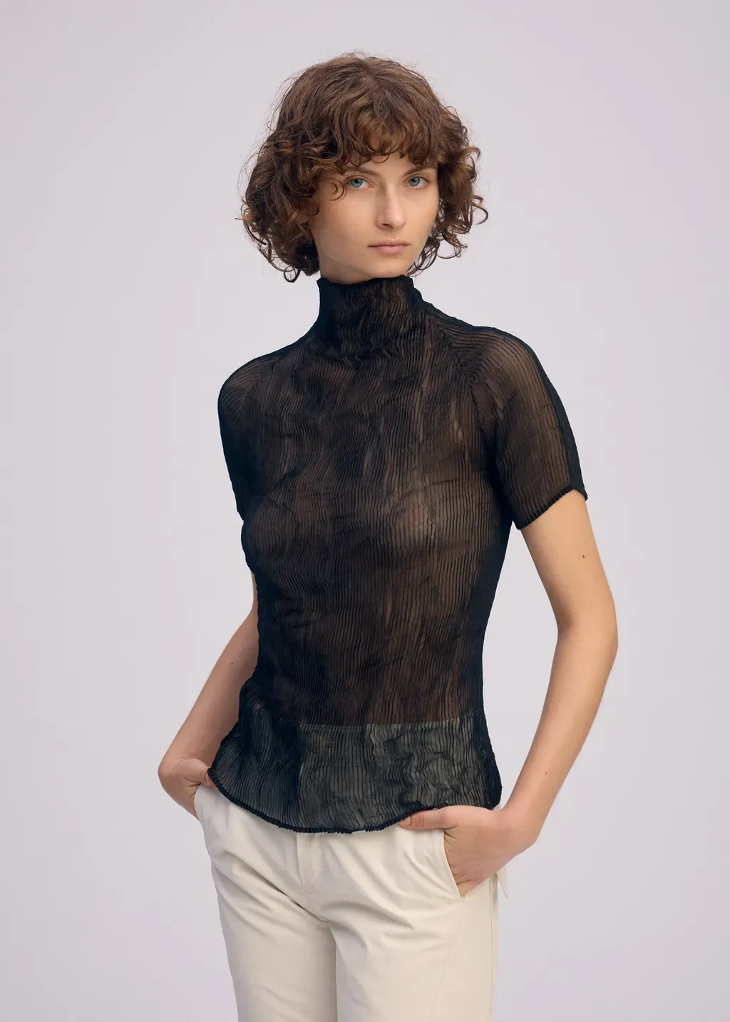 Chiffon Twist Bk/Wt-66