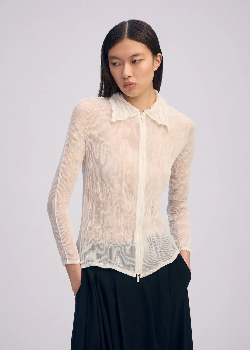 Chiffon Twist Bk/Wt-66