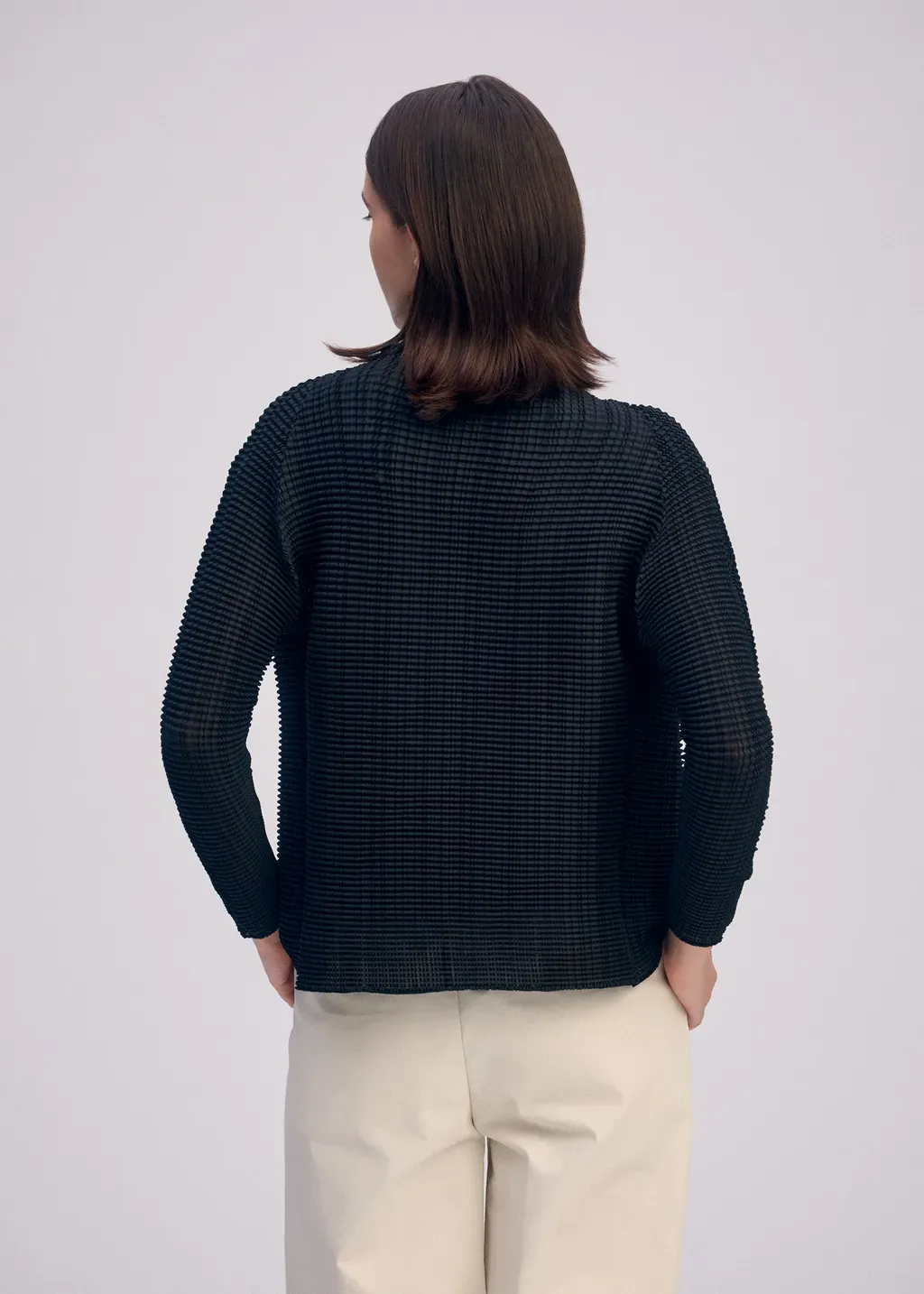 Wooly Pleats Bk/Wt-66