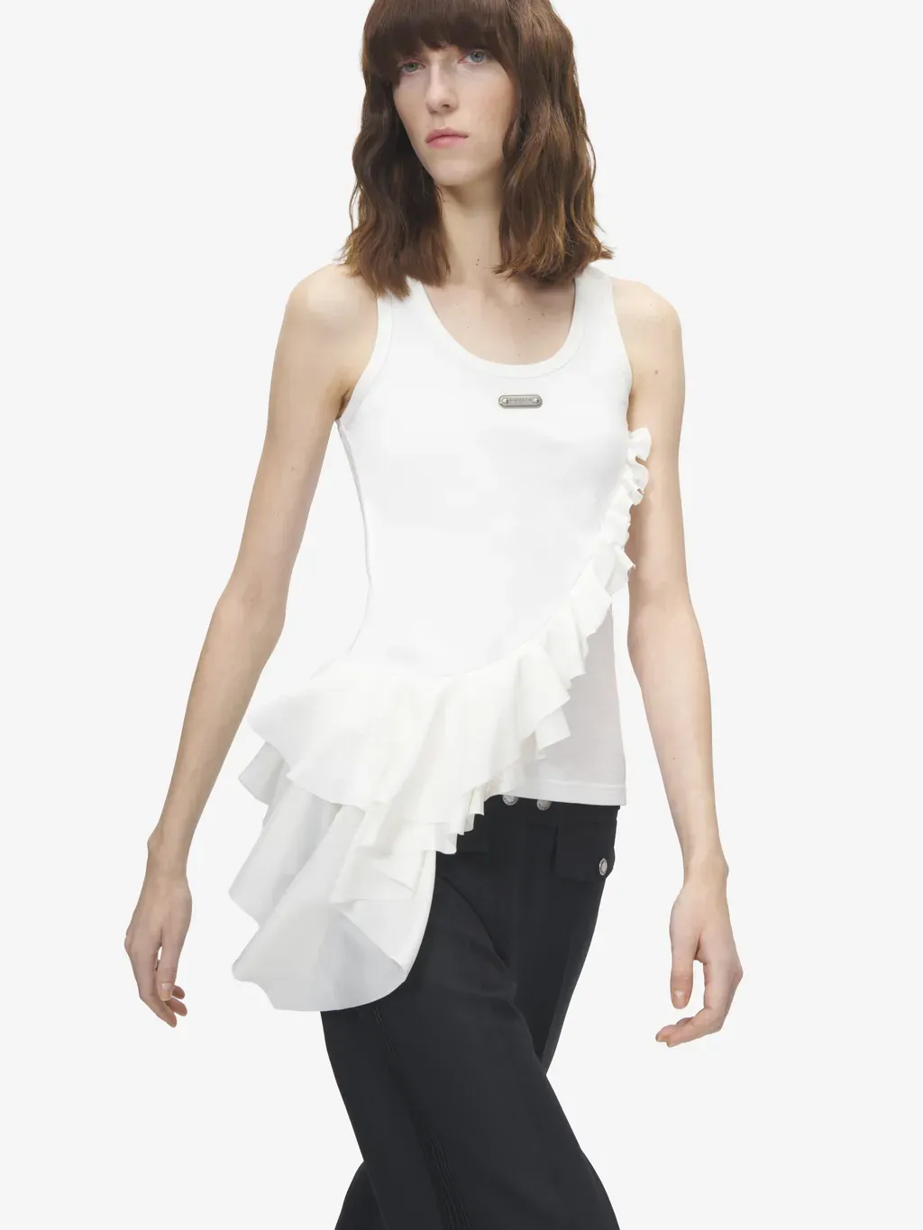 Asymmetric Ruffle Tank Top
