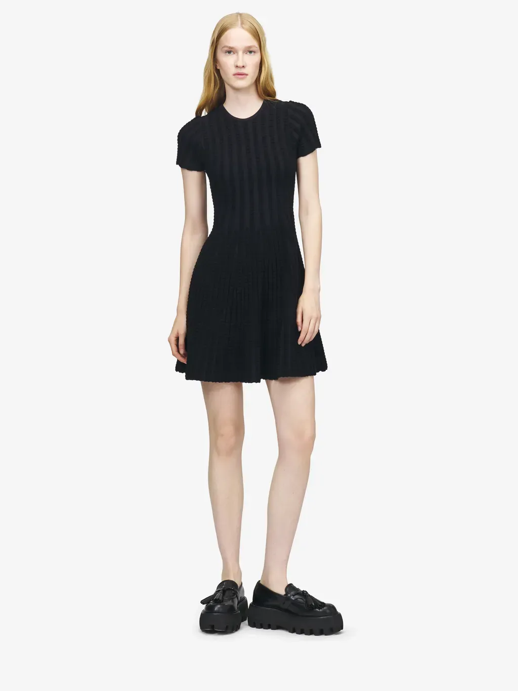 Chenille Stripe Mini Dress