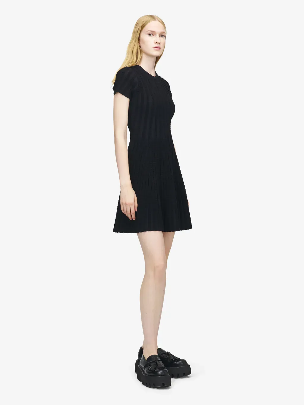 Chenille Stripe Mini Dress