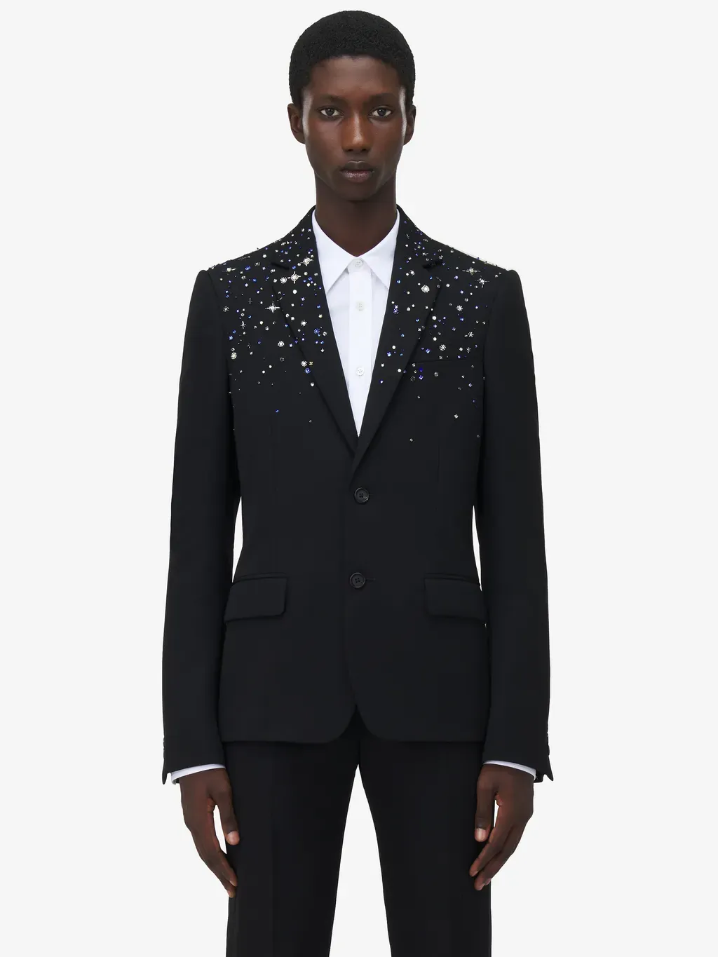 Constellation Embroidered Single-Breasted Jacket