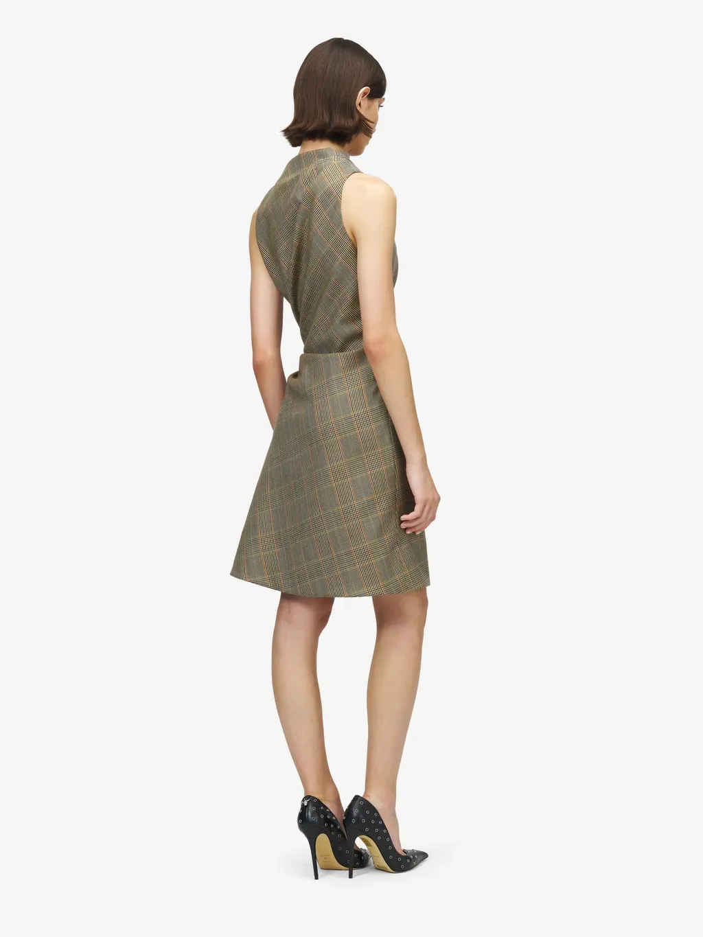 Country Check Asymmetric Mini Dress