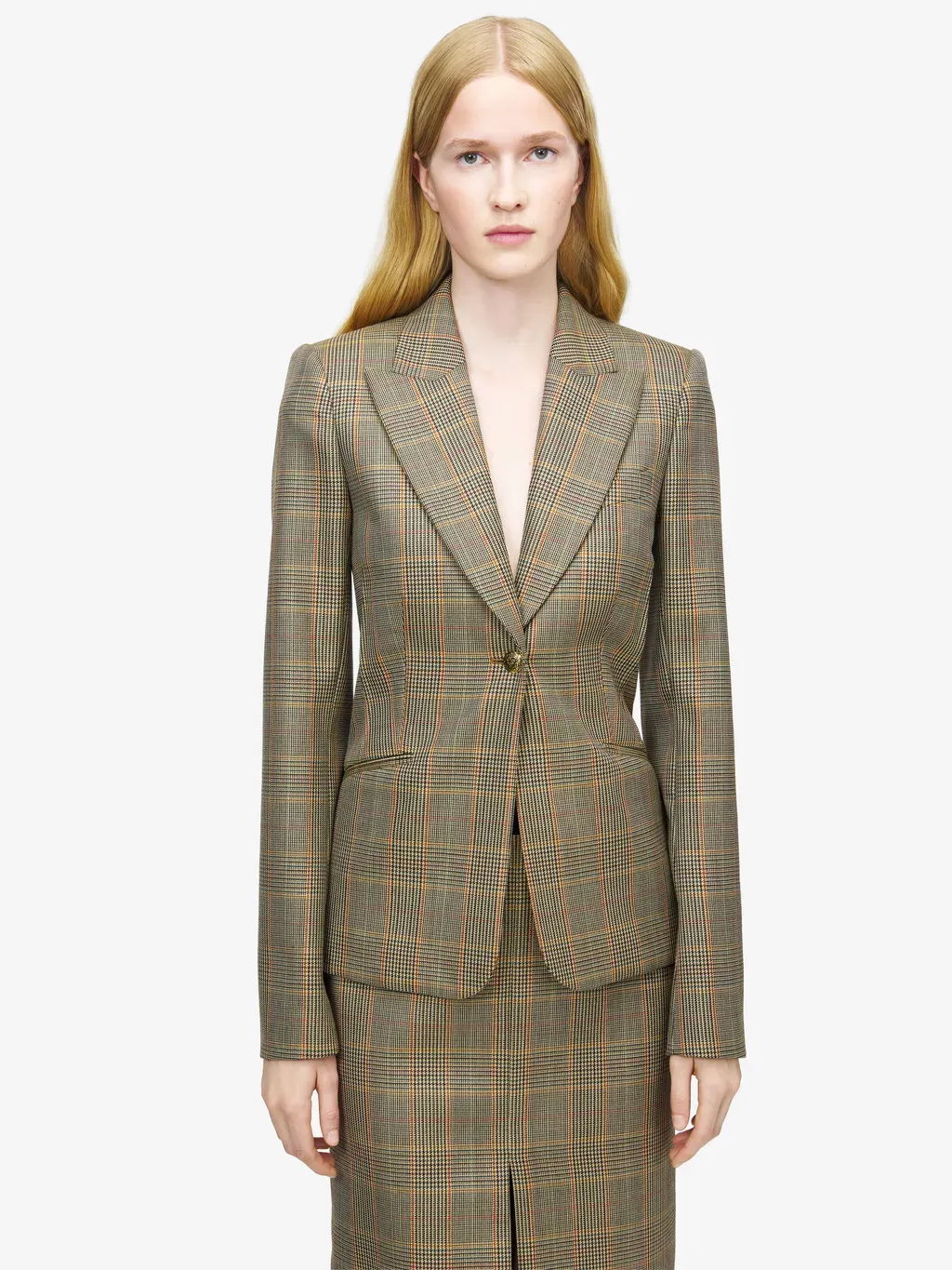 Country Check Single-Breasted Jacket