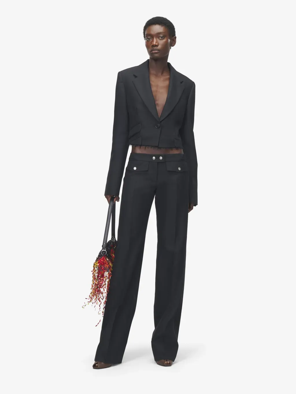 Cropped Single-Breasted Jacket