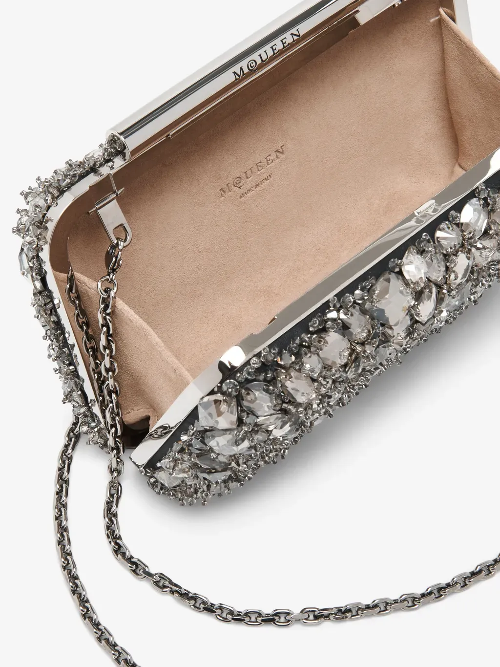Crystal Embroidery T-Bar Box Clutch