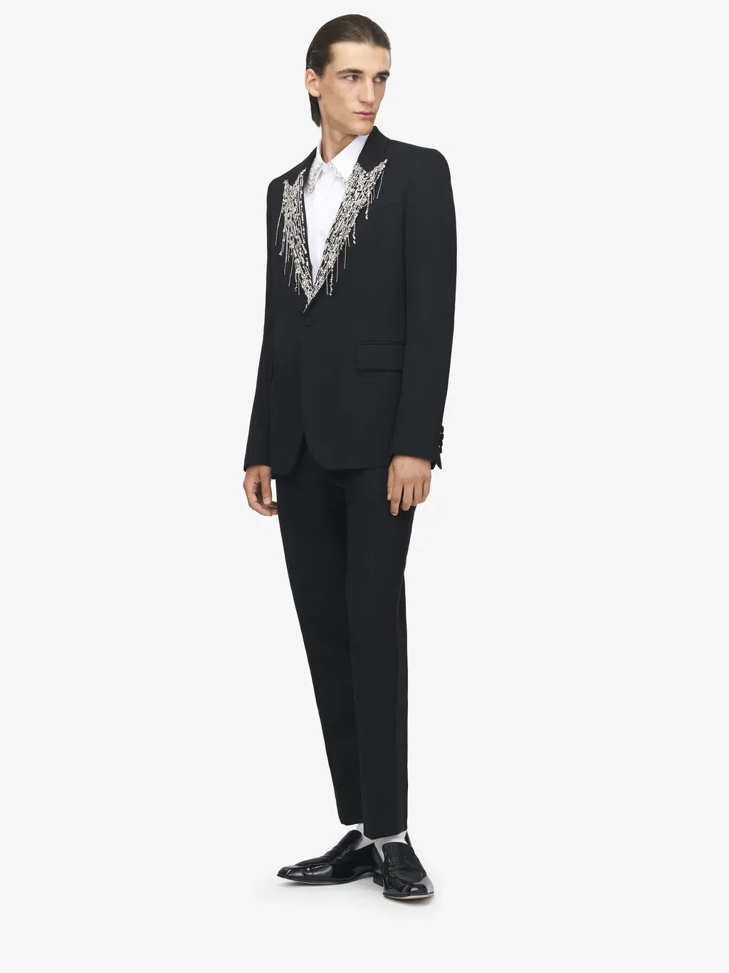 Crystal Embroidery Single-Breasted Jacket