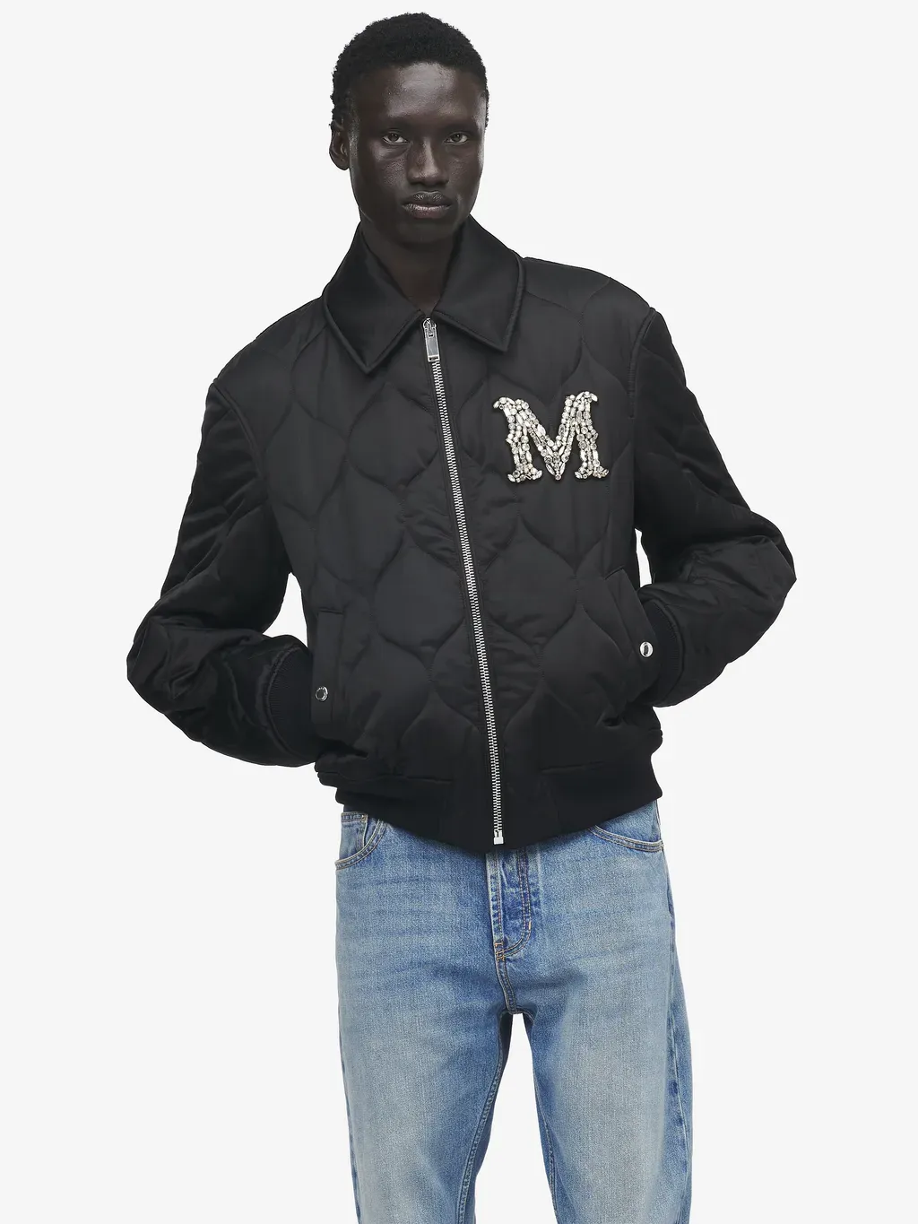 Crystal Logo Quilted Jacket