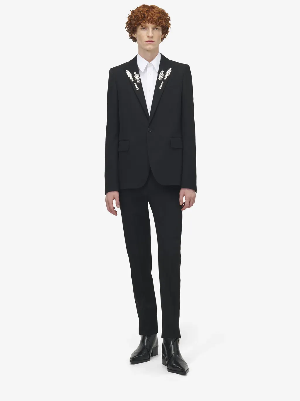 Crystal Mirror Embroidery Single-Breasted Jacket
