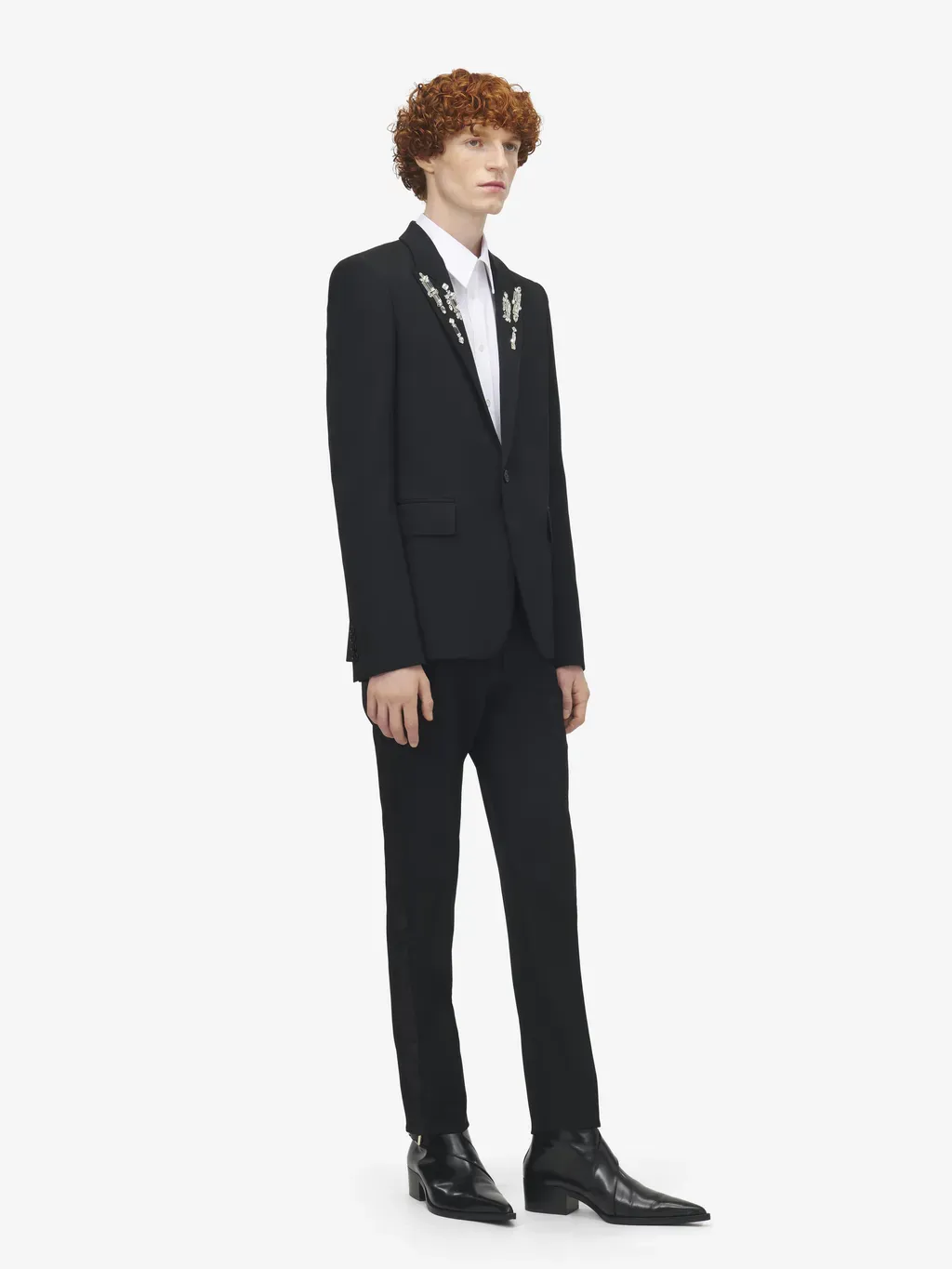 Crystal Mirror Embroidery Single-Breasted Jacket