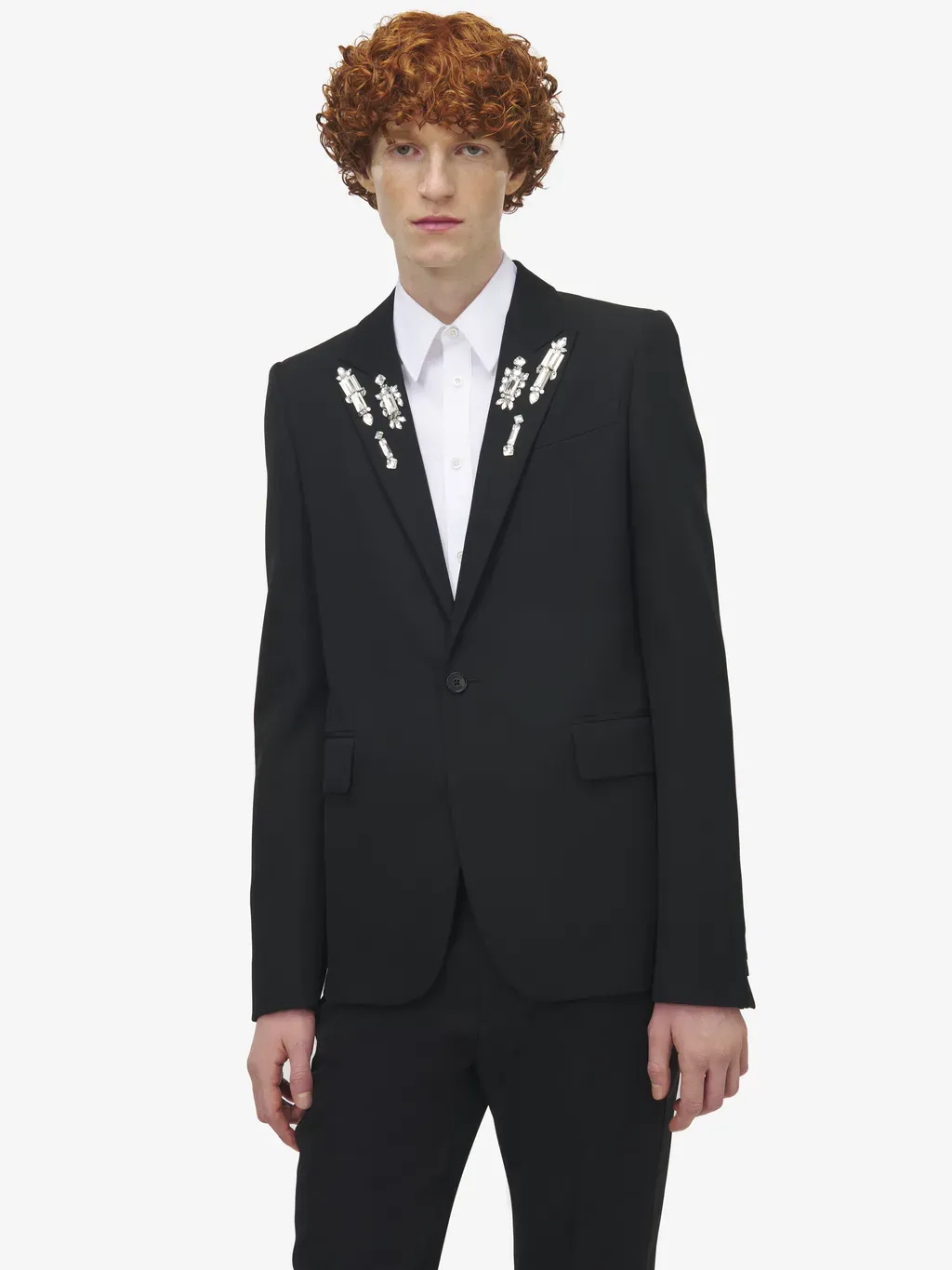 Crystal Mirror Embroidery Single-Breasted Jacket