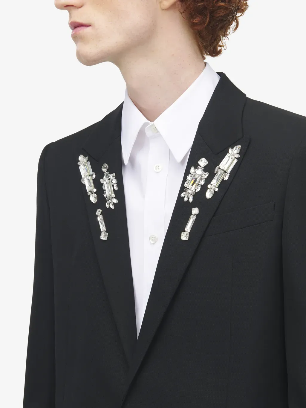 Crystal Mirror Embroidery Single-Breasted Jacket