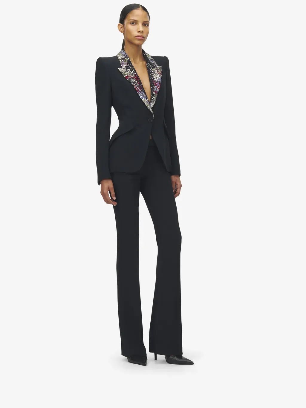 Embroidered Lapel Jacket