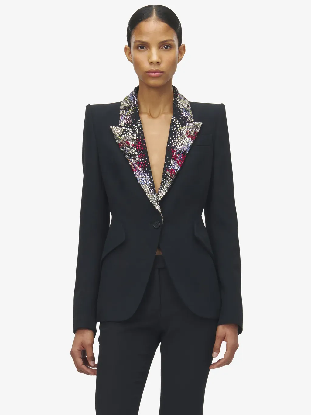 Embroidered Lapel Jacket