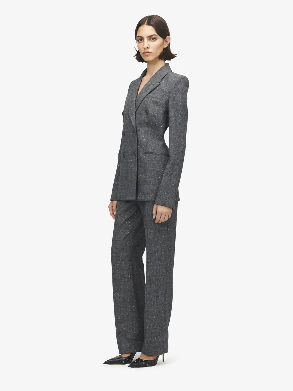 Flecked Glen Check Tailored Trousers