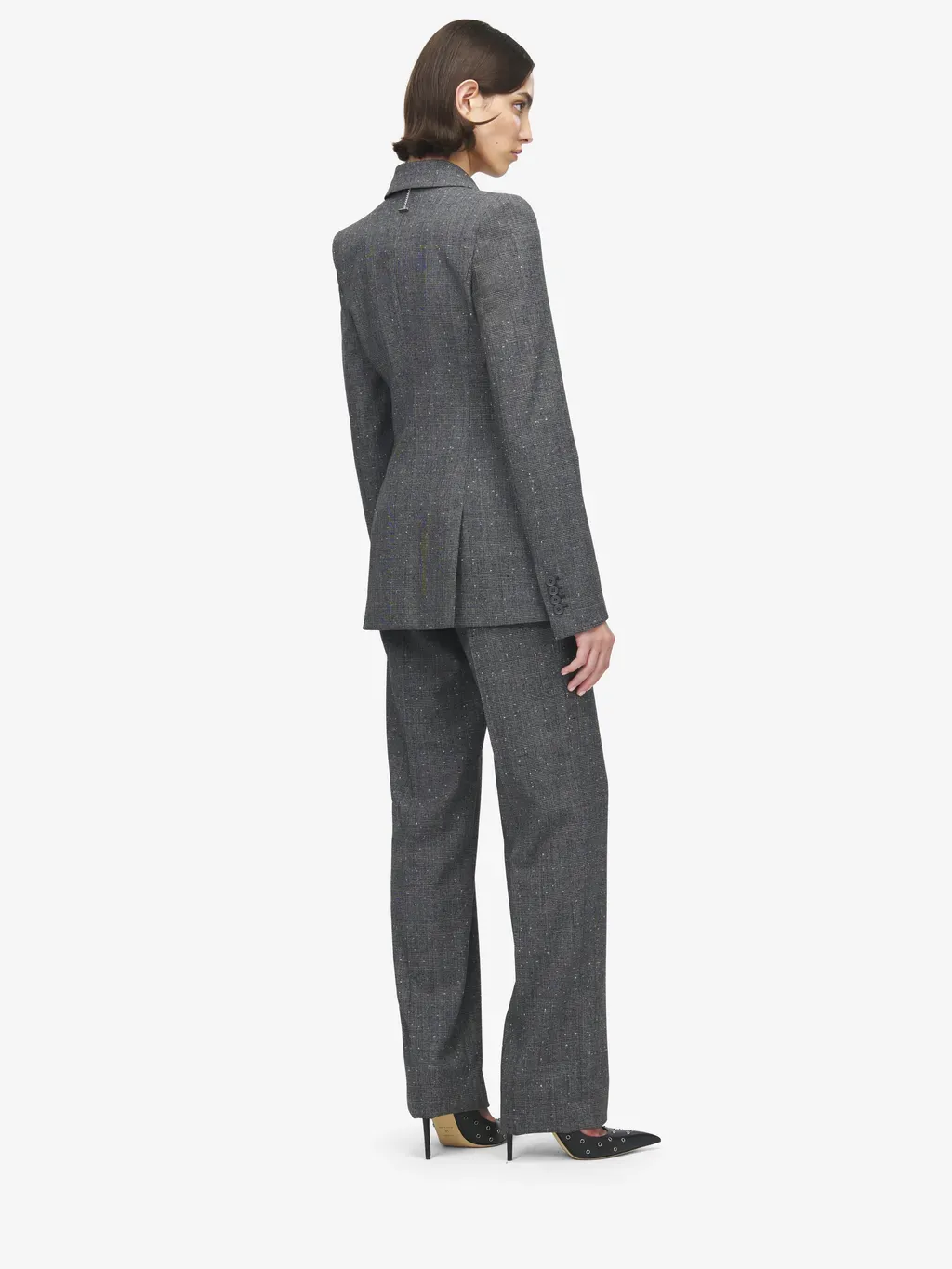 Flecked Glen Check Double-Breasted Jacket