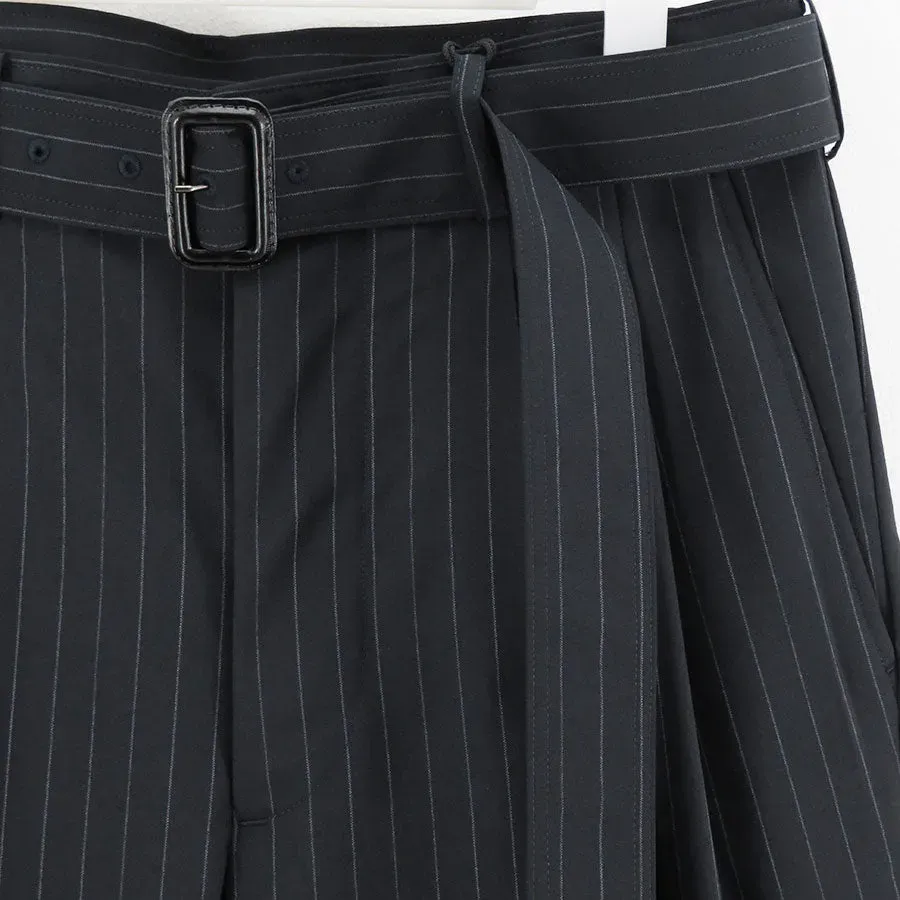 Reracs Worsted High Count Twill The Slacks Belted 2 Tuck