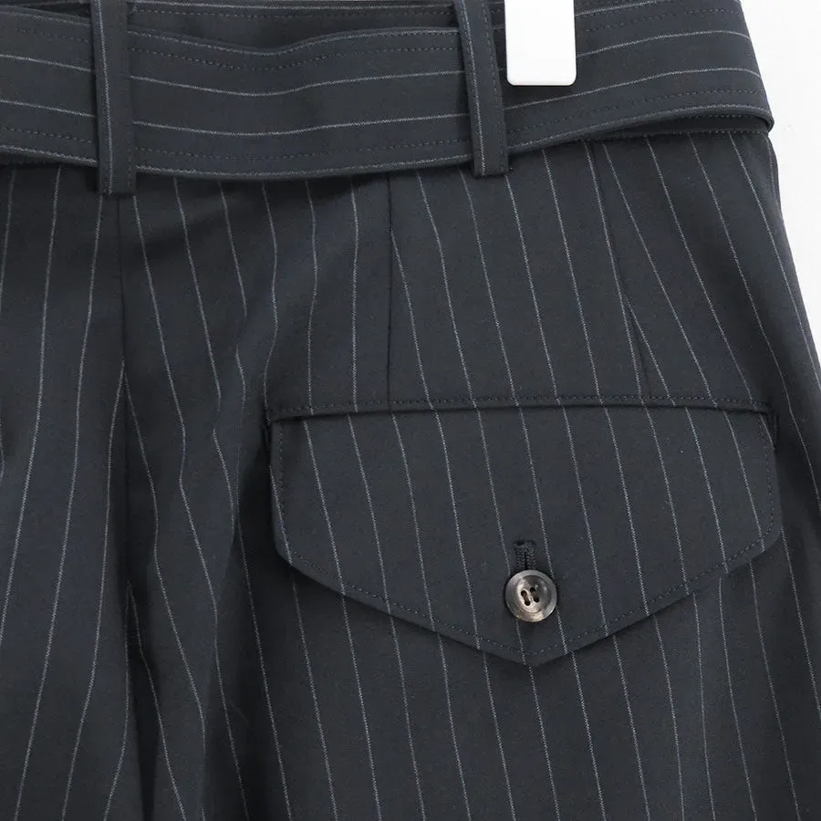 Reracs Worsted High Count Twill The Slacks Belted 2 Tuck