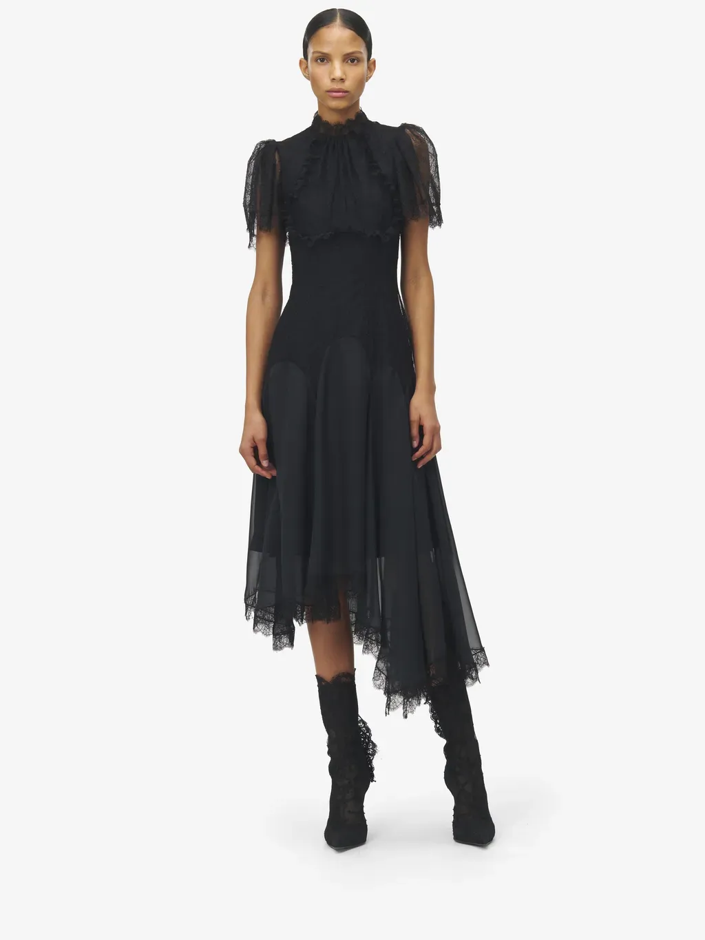 Floral Lace Evening Dress