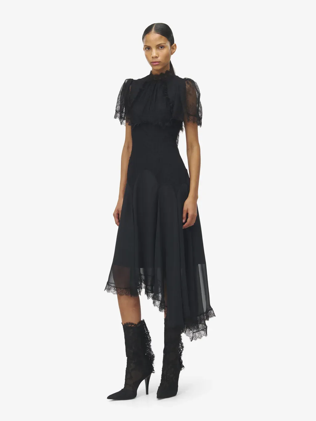 Floral Lace Evening Dress