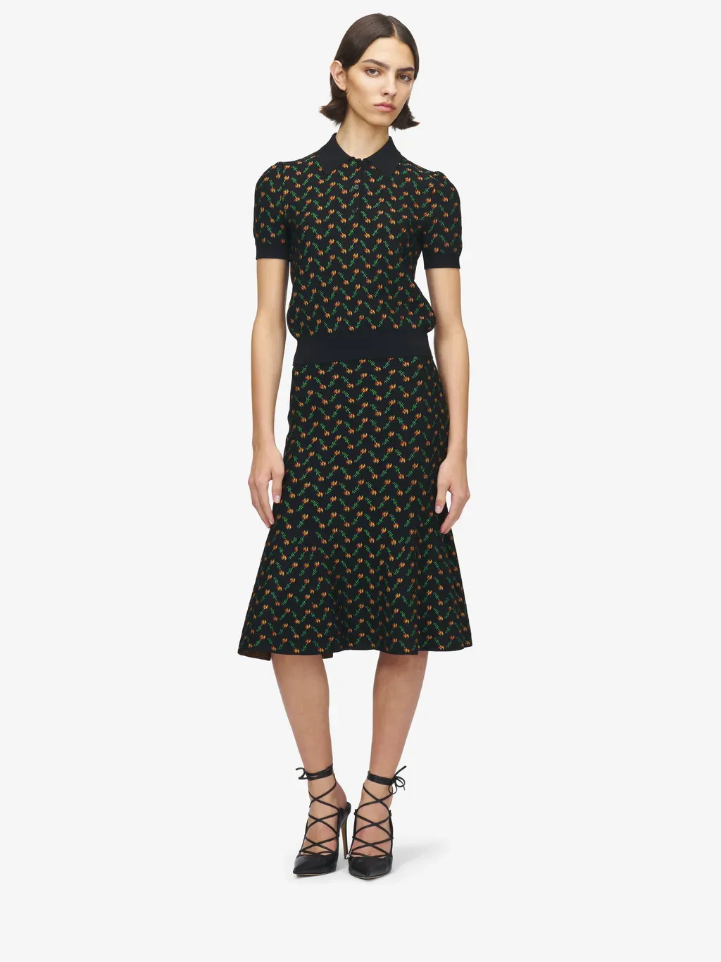 Flower Jacquard Polo Shirt