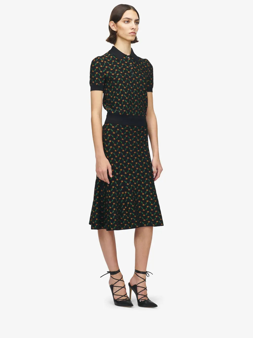 Flower Jacquard Polo Shirt