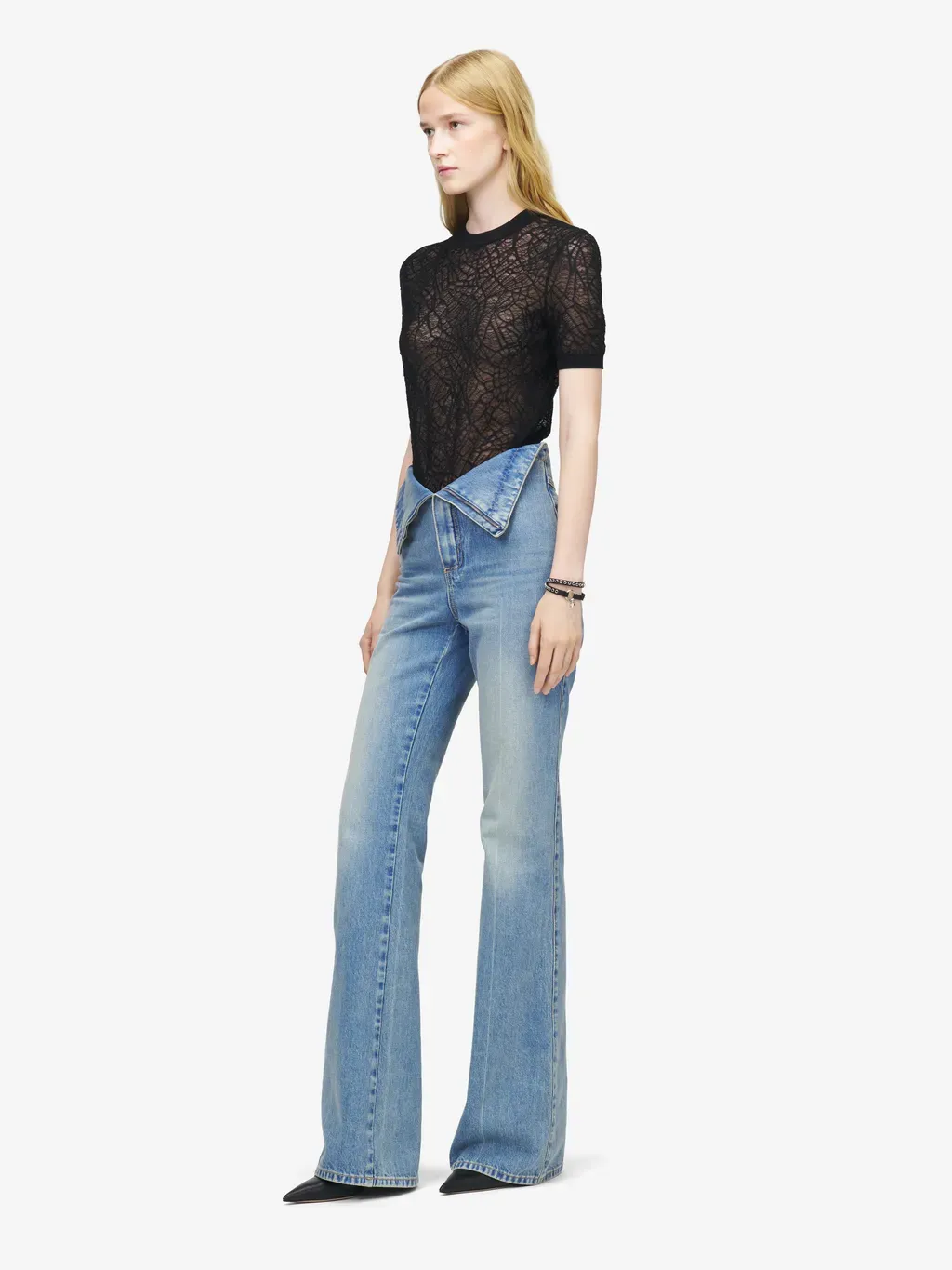Fold Over Waist Jeans