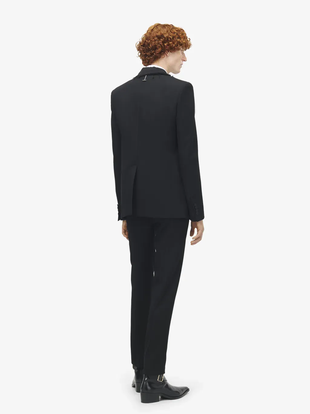 Frayed Lapel Single-Breasted Jacket