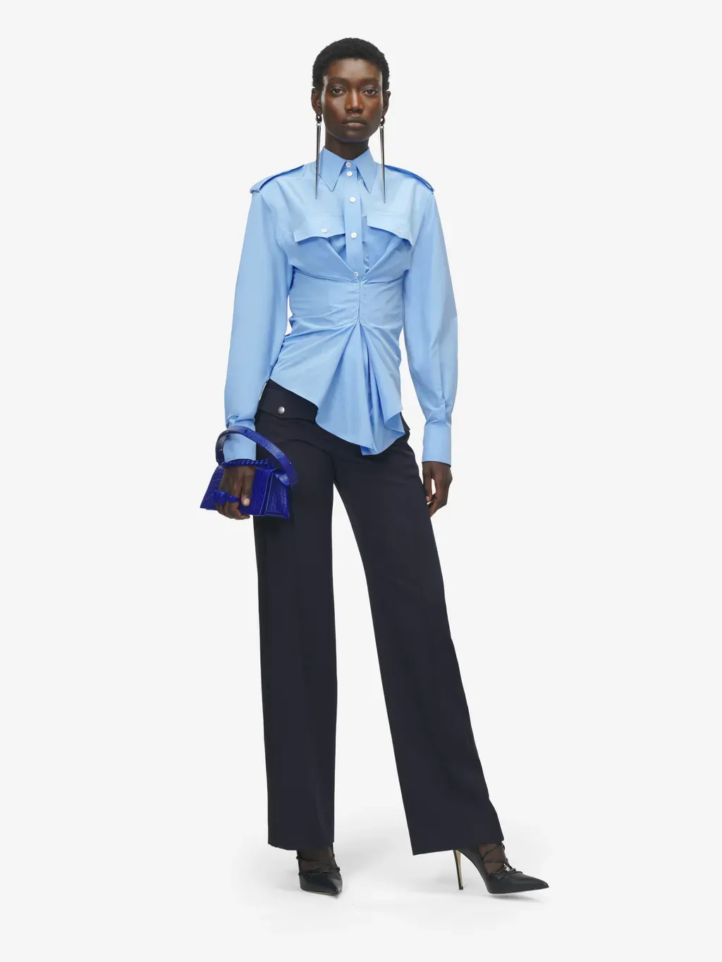 Gathered Long-Sleeved Shirt