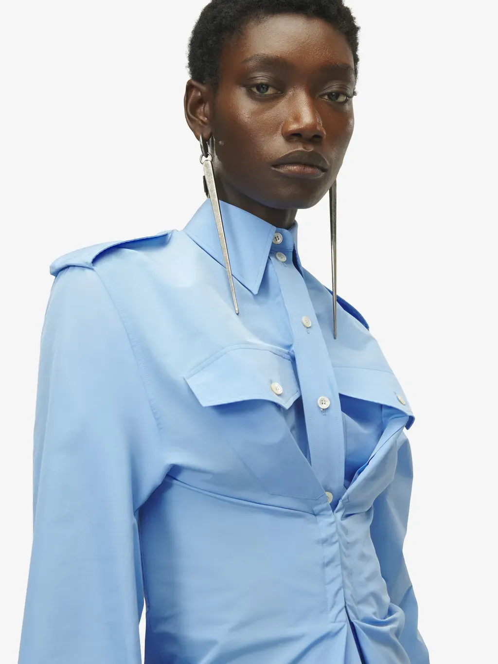 Gathered Long-Sleeved Shirt