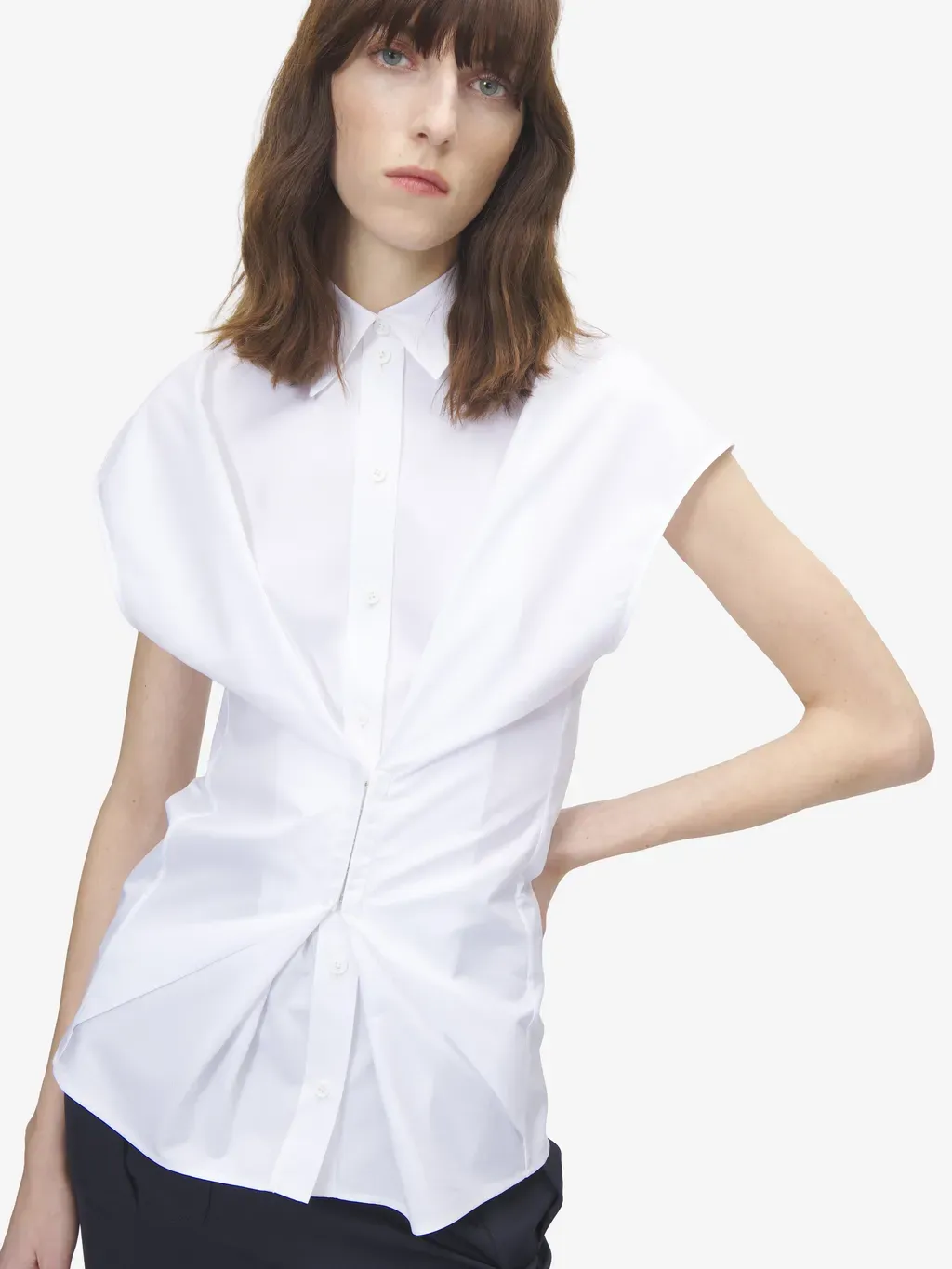 Gathered Short-Sleeved Shirt