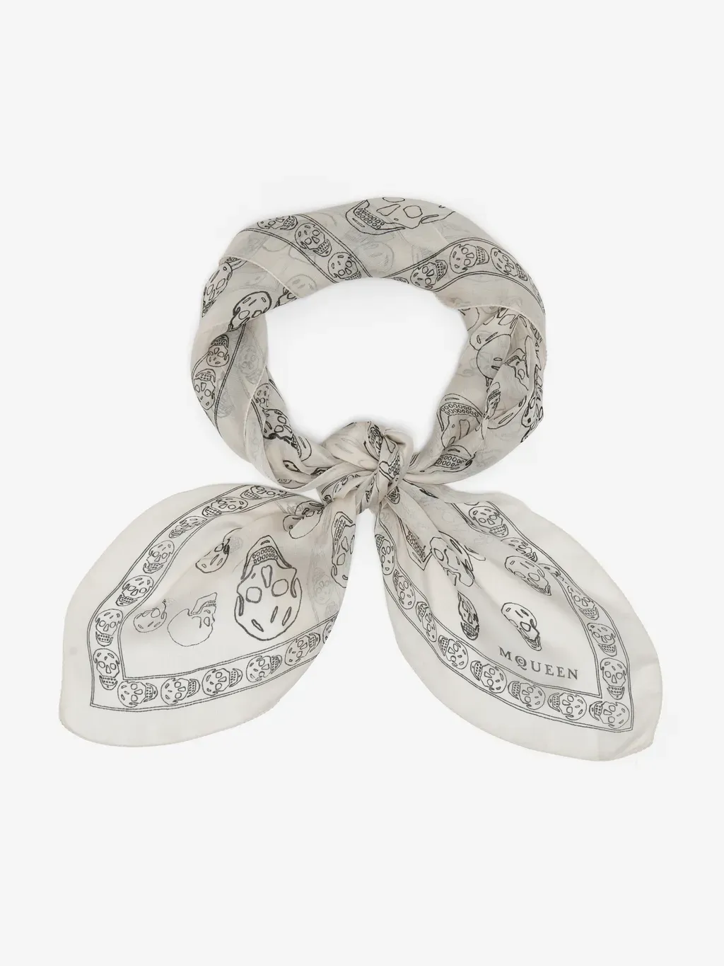 Hand-Painted Skull Foulard